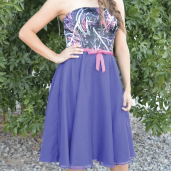 strapless open back dress Sheath Spaghetti Straps Corset Back Purple Prom Dress With Split – Pgmdress main image 1